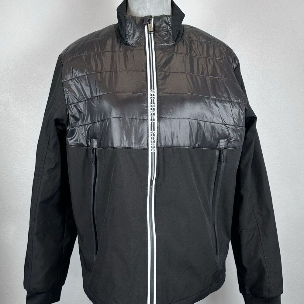 Michael Kors Mix Media Soft Shell Knit Collar Jacket Travel Engineered Mens S